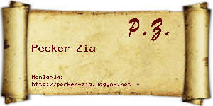 Pecker Zia névjegykártya